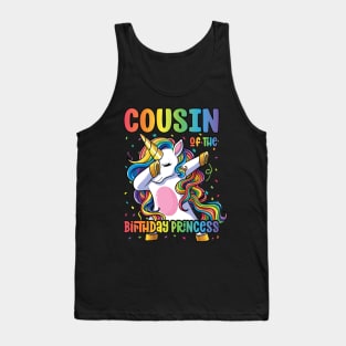 Cousin of the Birthday Princess Dabbing Unicorn Girl Tank Top